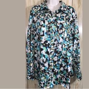Charter Club Womens Plus Size 18W Multi Floral Top